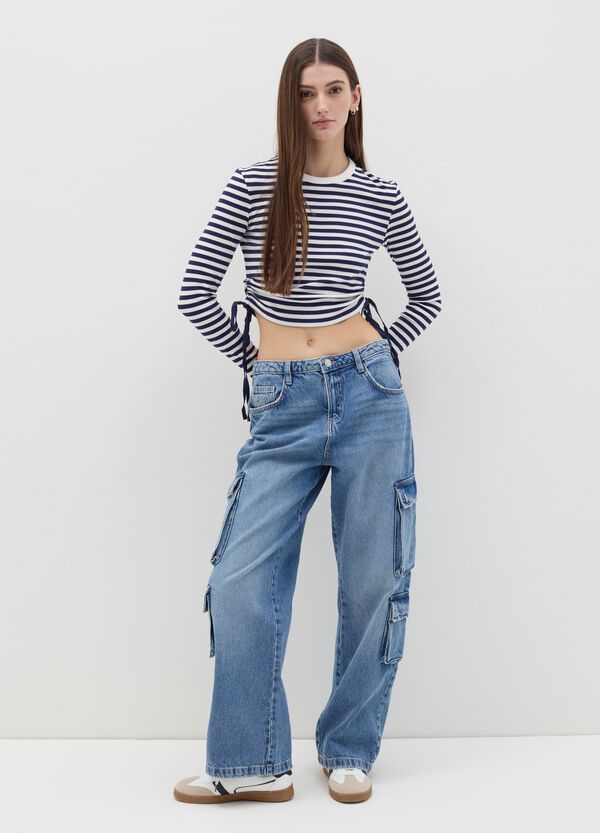 Ovs T-shirt Crop Con Laccetti