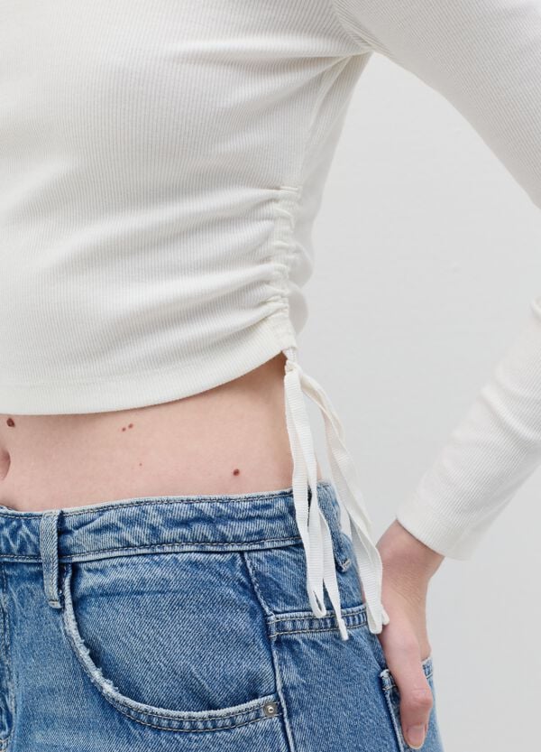 Ovs T-shirt Crop Con Laccetti