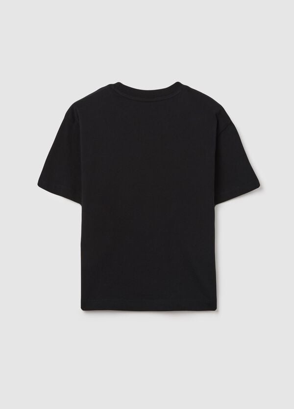 Ovs T-shirt Crop Con Stampa Fiamme