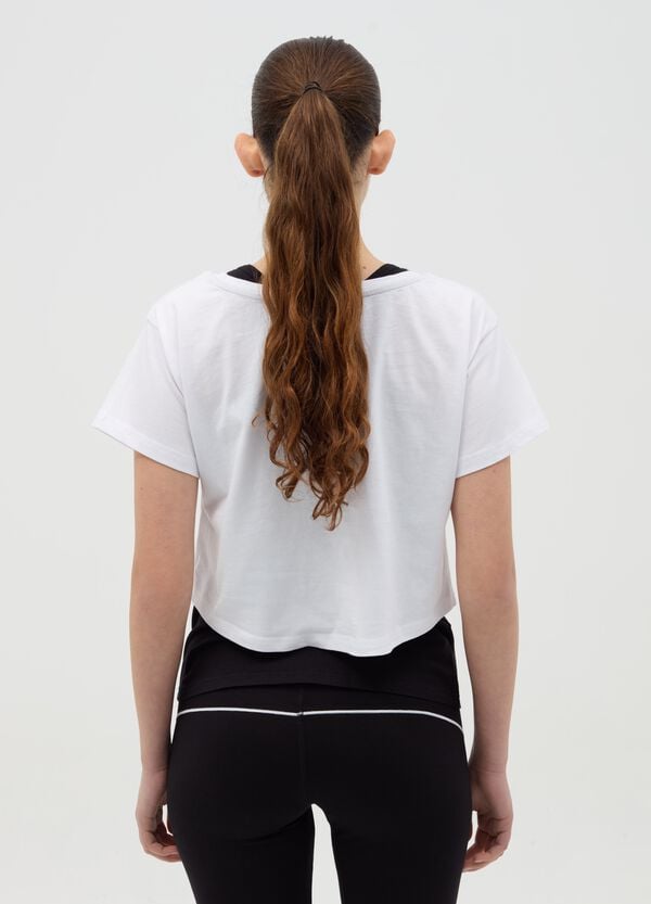 Ovs T-shirt Crop Effetto Doppio Con Stampa