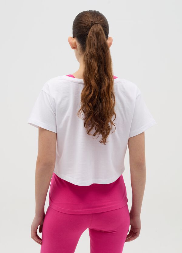 Ovs T-shirt Crop Effetto Doppio Con Stampa