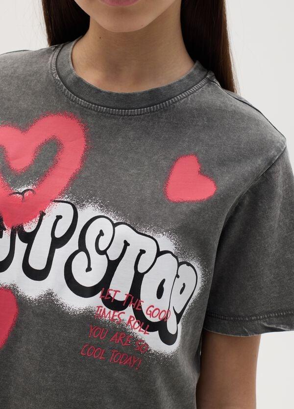Ovs T-shirt Crop In Cotone Con Stampa "Don't Stop"