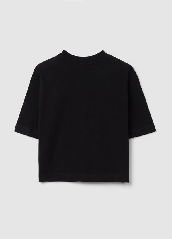 Ovs T-shirt Crop In Cotone Con Stampa Harry Potter