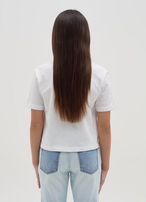 Ovs T-shirt Crop In Cotone "Nothing To Declare"
