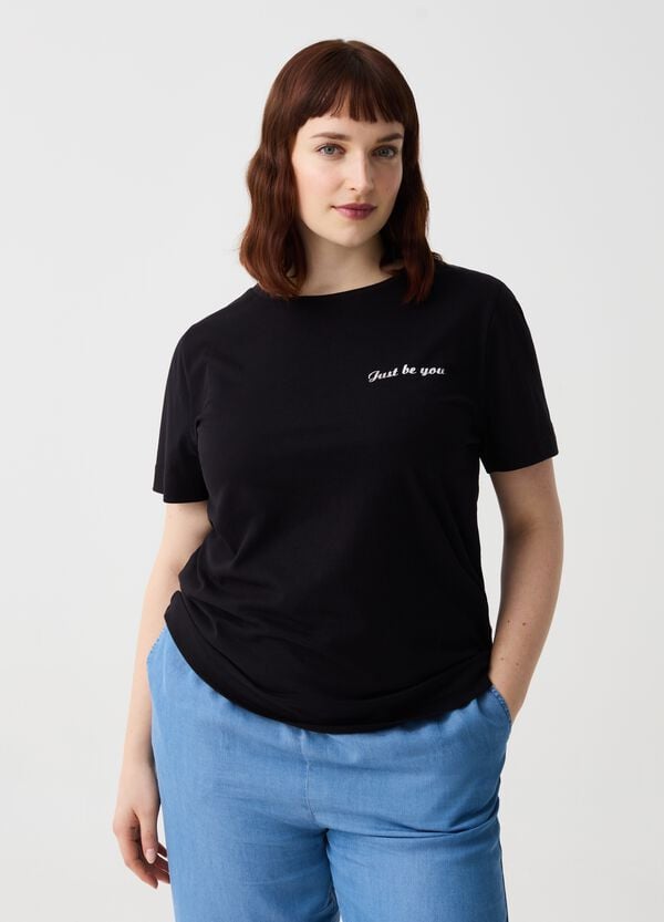 Ovs T-shirt Essential con stampa lettering Curvy