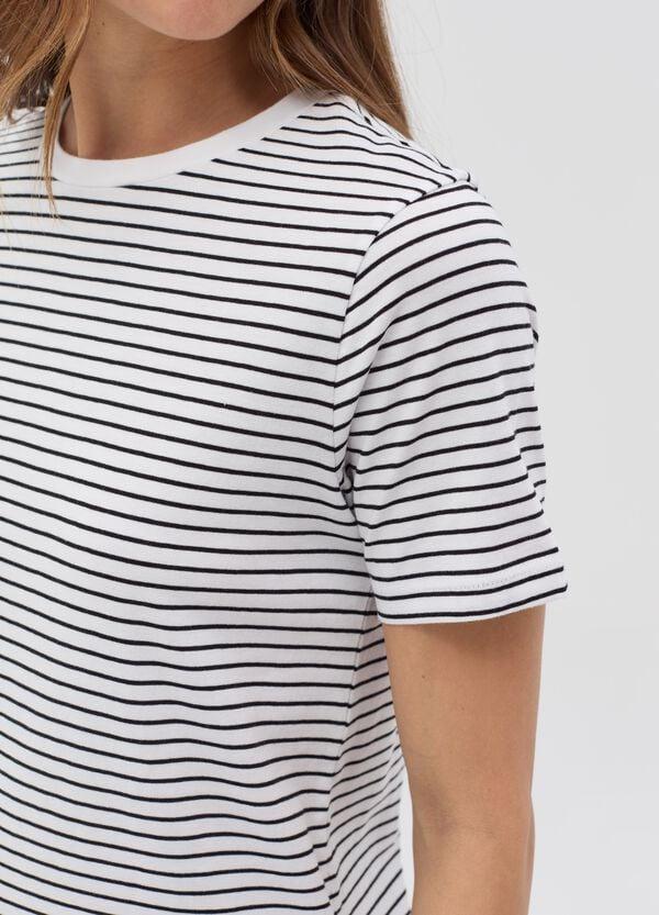 Ovs T-shirt Essential In Cotone A Righe Sottili