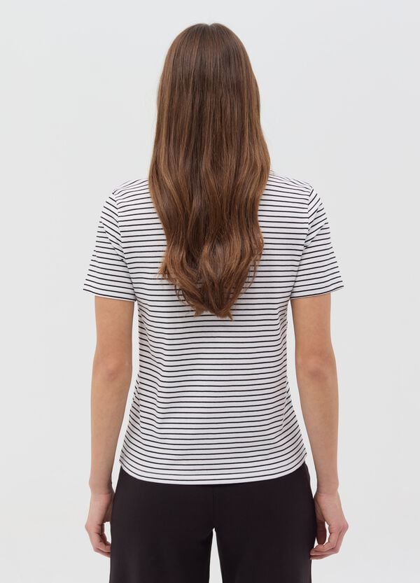 Ovs T-shirt Essential In Cotone A Righe Sottili