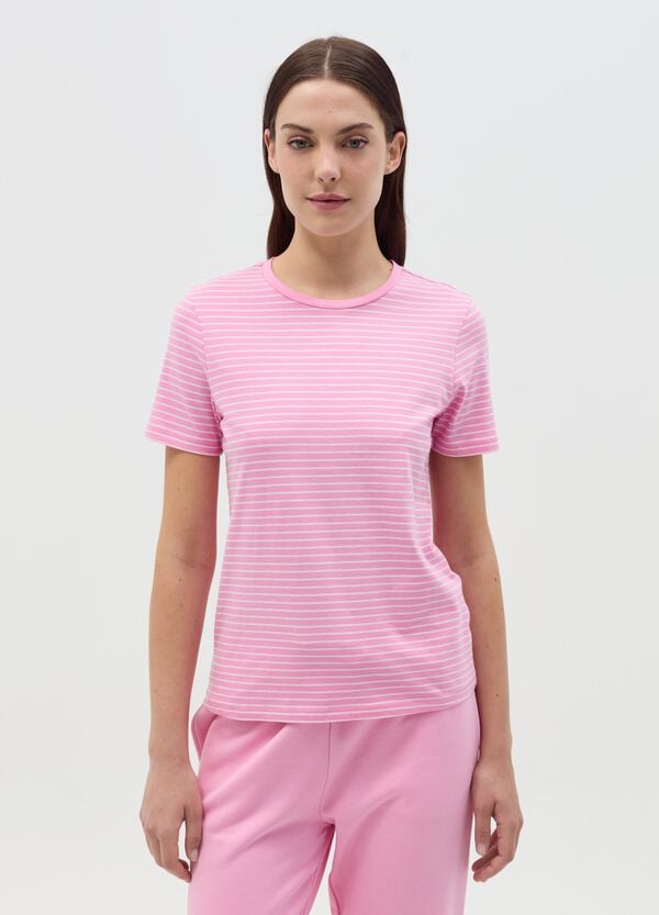 Ovs T-shirt Essential In Cotone A Righe Sottili