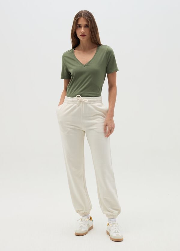 Ovs T-shirt Essential In Cotone Con Scollo A V