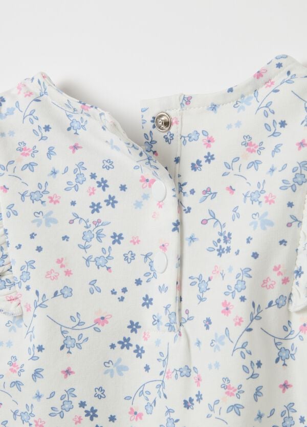 Ovs T-shirt Floreale A Maniche Lunghe Con Volant