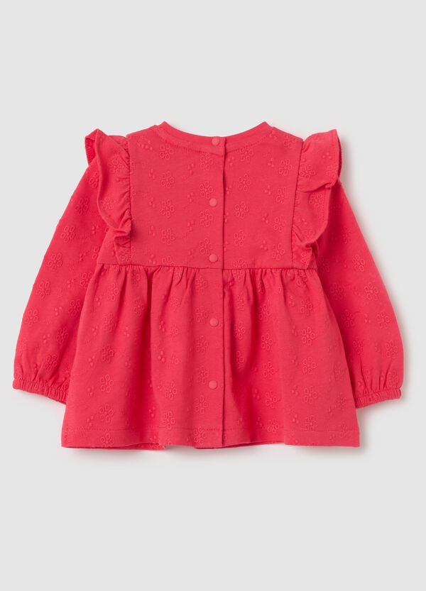 Ovs T-shirt Floreale In Sangallo Con Volant