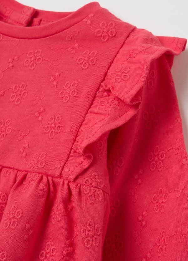 Ovs T-shirt Floreale In Sangallo Con Volant