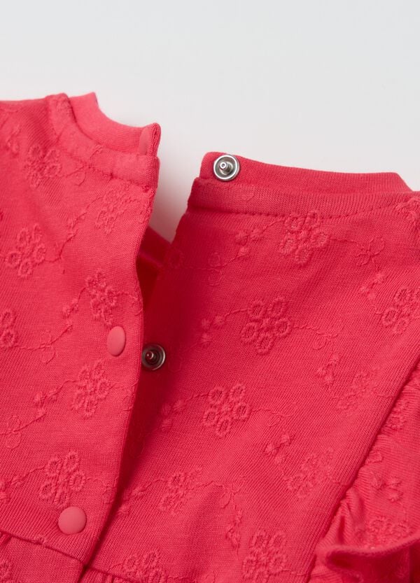 Ovs T-shirt Floreale In Sangallo Con Volant