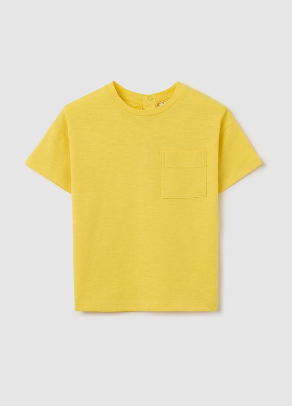 Ovs T-shirt gialla in cotone bio con tasca
