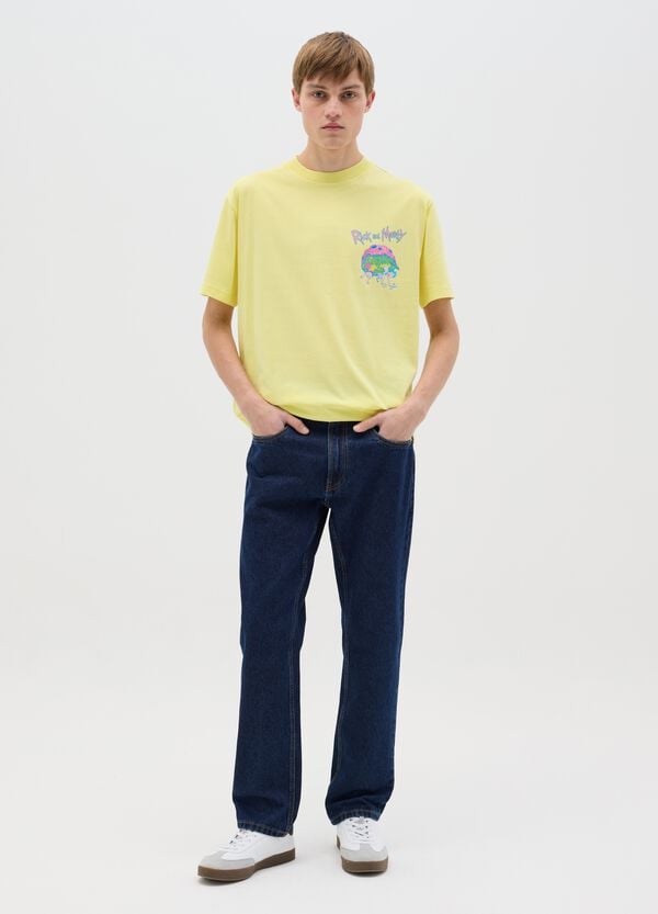 Ovs T-shirt Gialla Stampa Rick And Morty