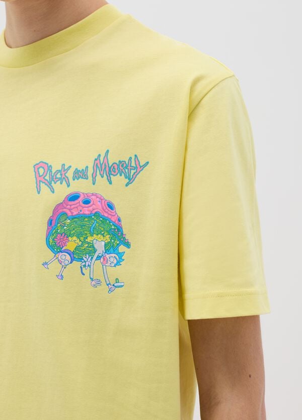 Ovs T-shirt Gialla Stampa Rick And Morty