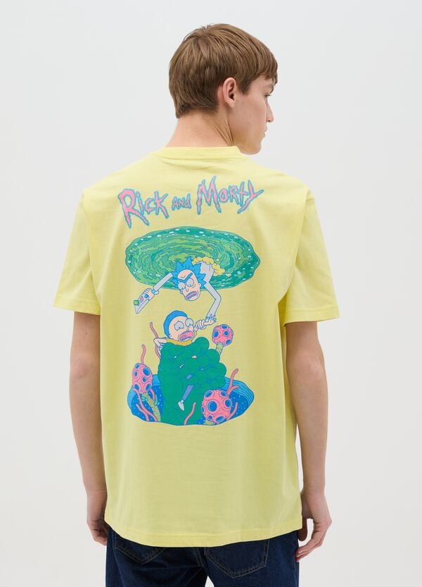 Ovs T-shirt Gialla Stampa Rick And Morty