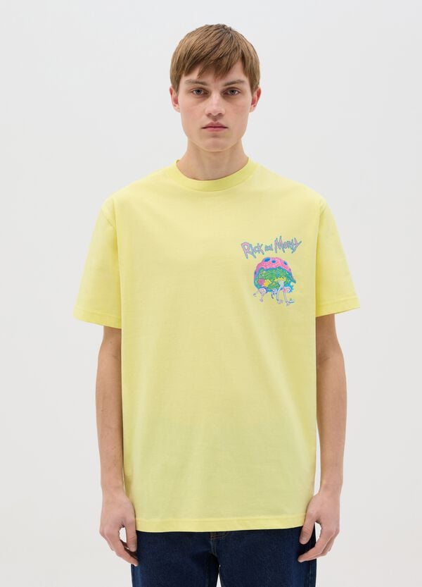 Ovs T-shirt gialla stampa Rick and Morty