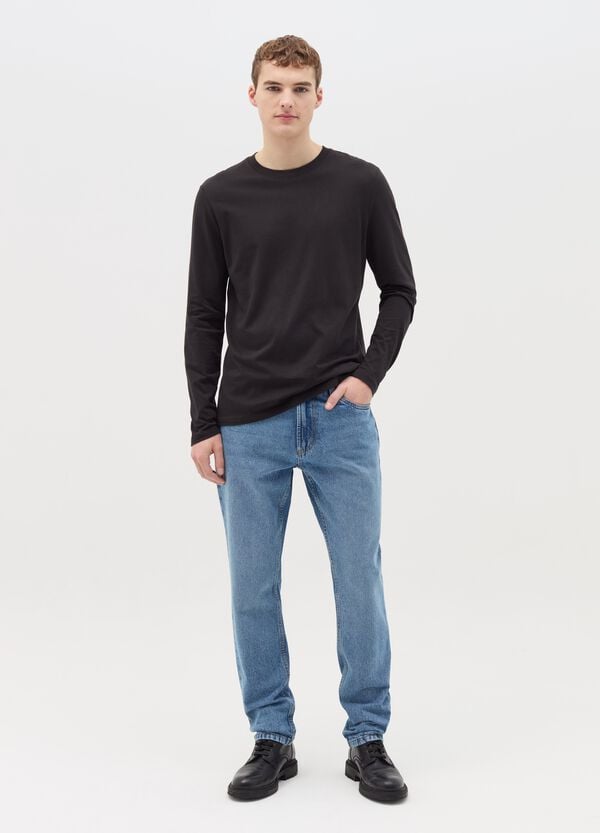 Ovs T-shirt Girocollo A Maniche Lunghe In Cotone