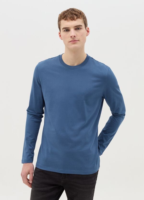 Ovs T-shirt Girocollo A Maniche Lunghe In Cotone