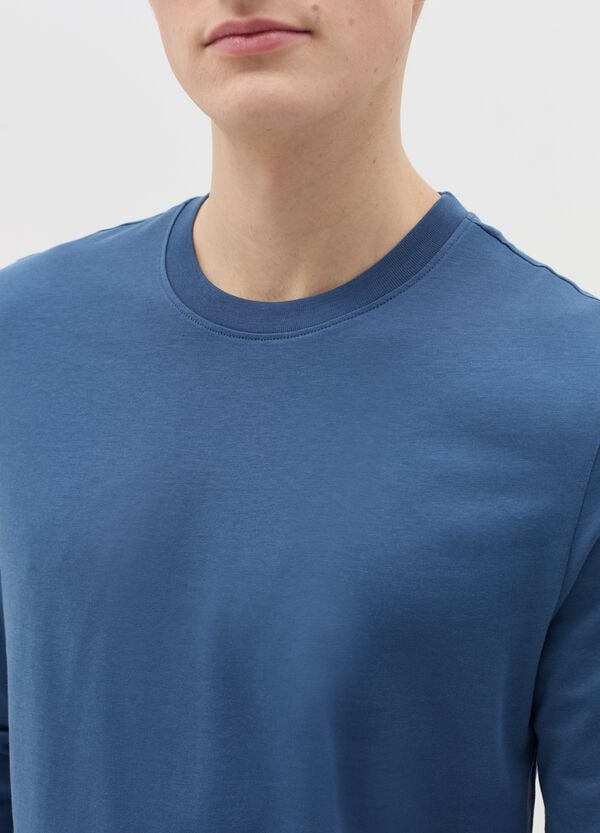 Ovs T-shirt Girocollo A Maniche Lunghe In Cotone