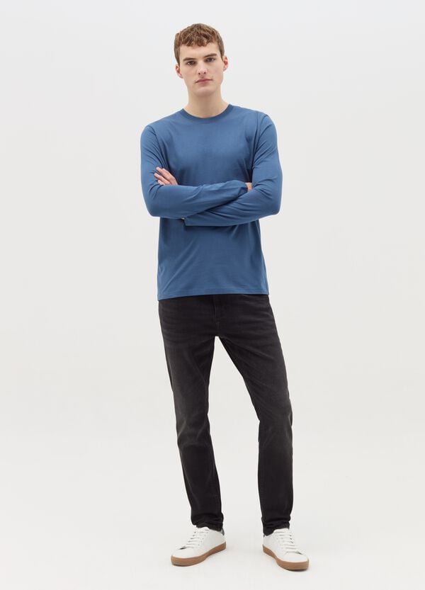 Ovs T-shirt girocollo a maniche lunghe in cotone