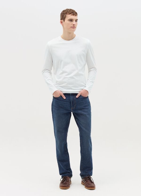 Ovs T-shirt Girocollo A Maniche Lunghe In Cotone