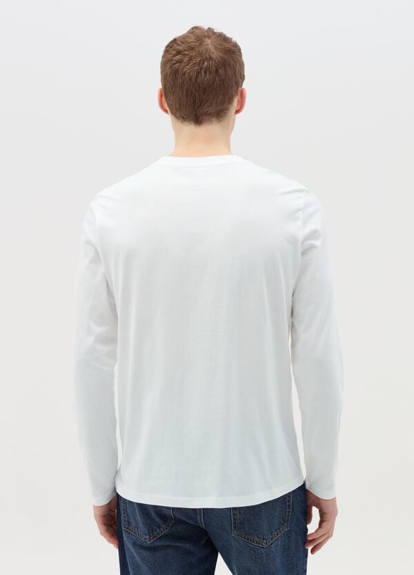 Ovs T-shirt Girocollo A Maniche Lunghe In Cotone