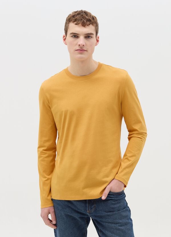 Ovs T-shirt Girocollo A Maniche Lunghe In Cotone