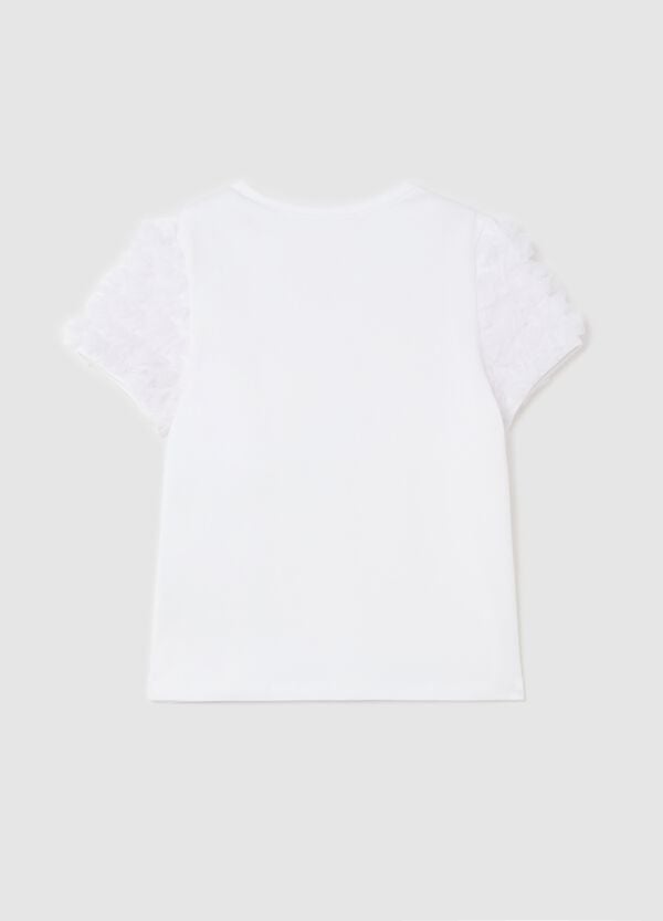 Ovs T-shirt Girocollo Con Applicazioni In Tulle
