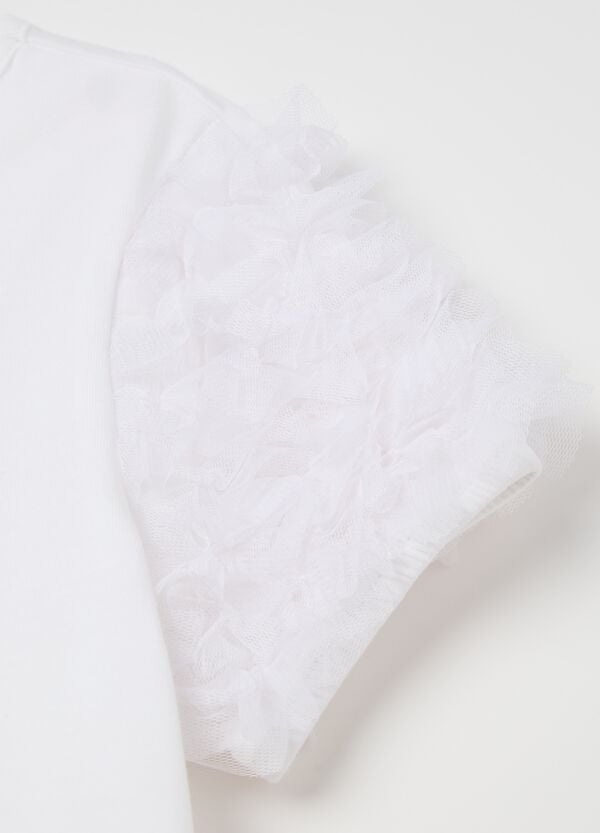 Ovs T-shirt Girocollo Con Applicazioni In Tulle