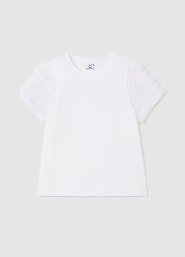 Ovs T-shirt girocollo con applicazioni in tulle