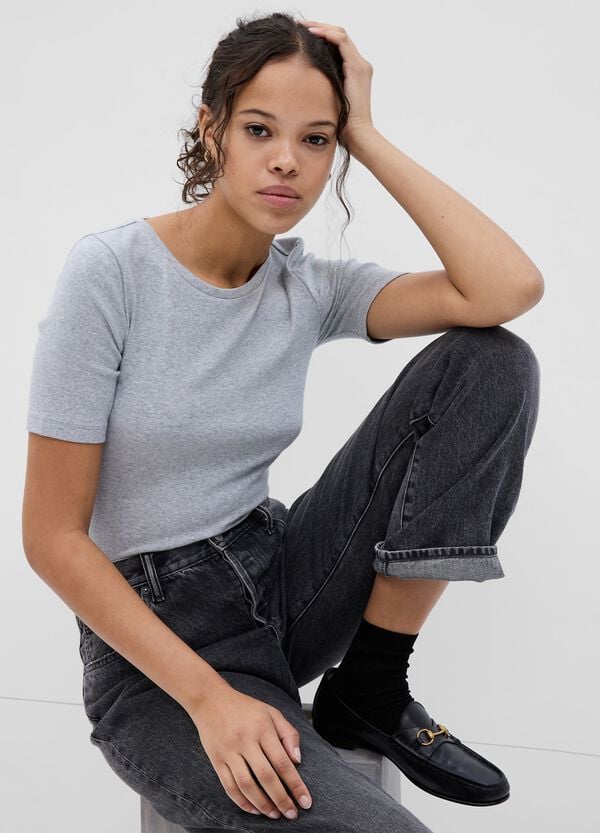 Ovs T-shirt Girocollo In Cotone E Modal Melange