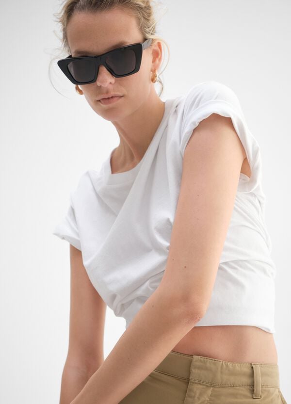 Ovs T-shirt Girocollo In Cotone E Modal Stretch