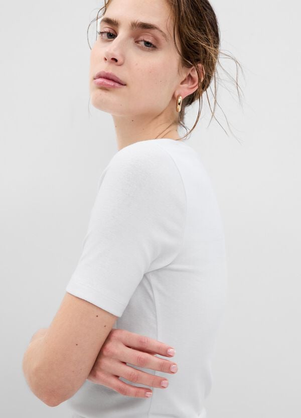 Ovs T-shirt Girocollo In Cotone E Modal Stretch