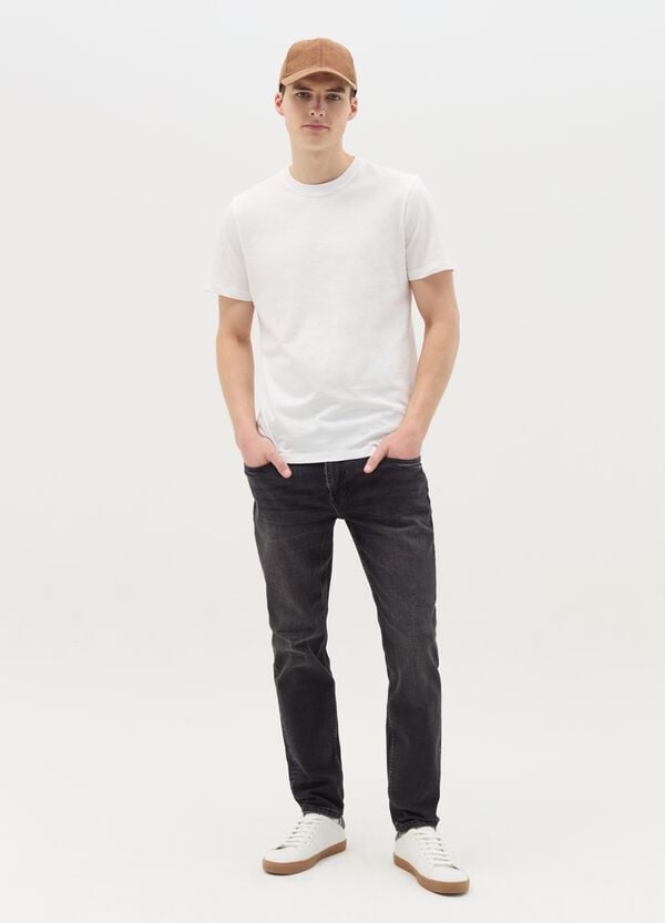 Ovs T-shirt Girocollo In Cotone Slub