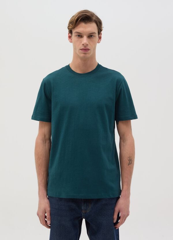 Ovs T-shirt Girocollo In Cotone Slub