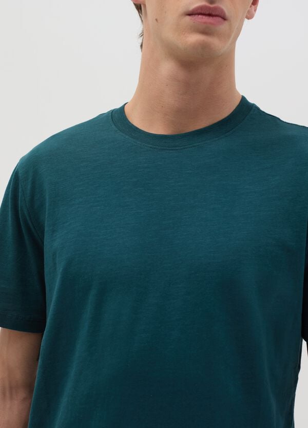 Ovs T-shirt Girocollo In Cotone Slub