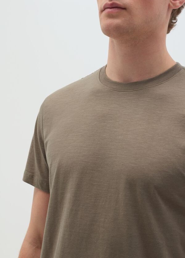 Ovs T-shirt Girocollo In Cotone Slub