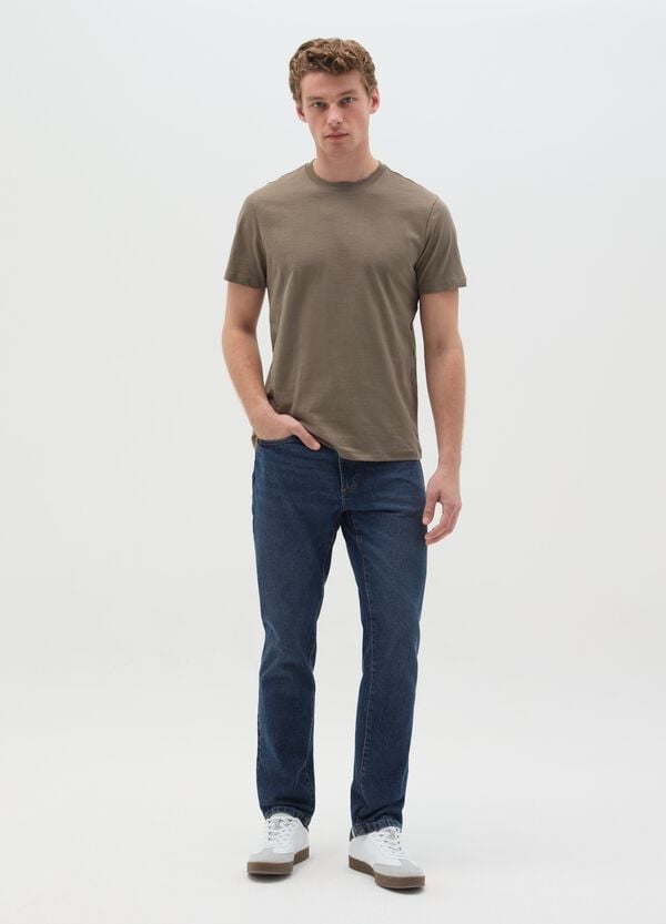 Ovs T-shirt girocollo in cotone slub