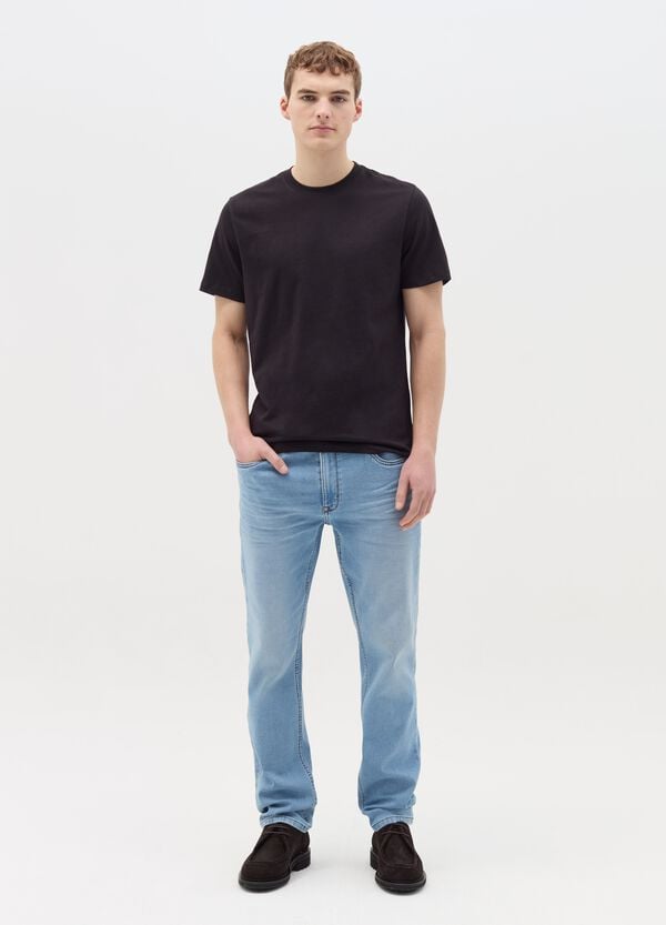 Ovs T-shirt Girocollo In Cotone Slub