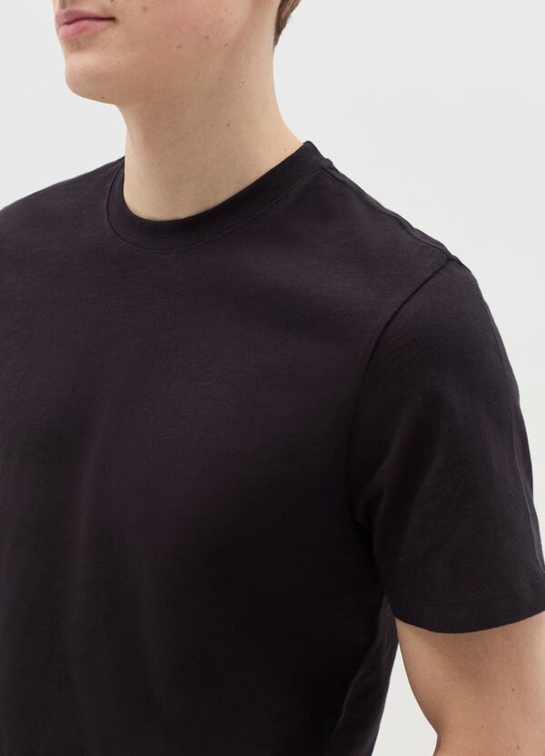 Ovs T-shirt Girocollo In Cotone Slub