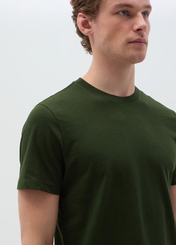 Ovs T-shirt Girocollo In Cotone Slub
