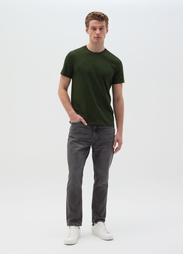 Ovs T-shirt girocollo in cotone slub