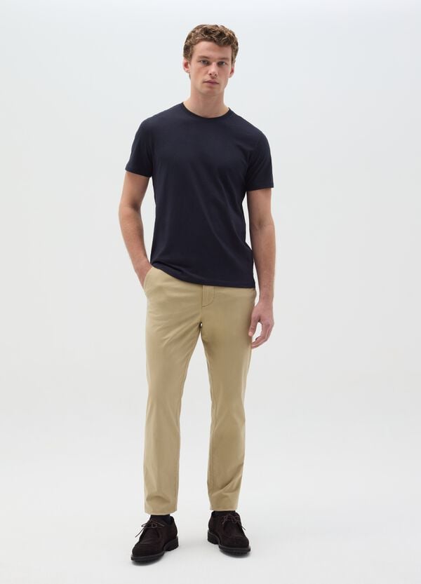 Ovs T-shirt Girocollo In Cotone Slub