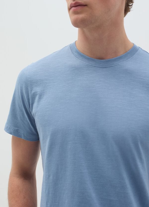 Ovs T-shirt Girocollo In Cotone Slub