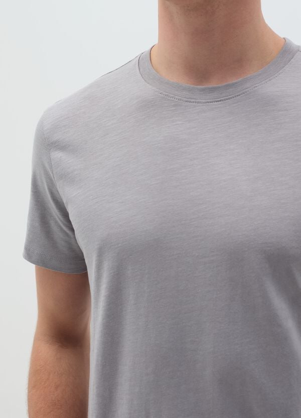 Ovs T-shirt Girocollo In Cotone Slub