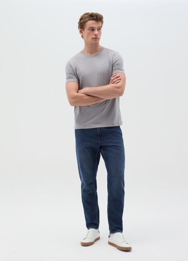 Ovs T-shirt girocollo in cotone slub