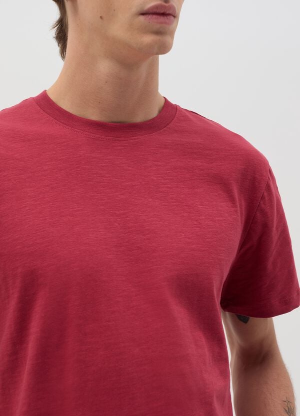 Ovs T-shirt Girocollo In Cotone Slub