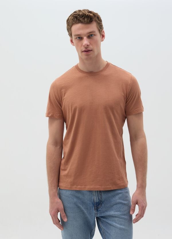 Ovs T-shirt Girocollo In Cotone Slub